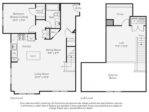 A floorplan of an apartment home